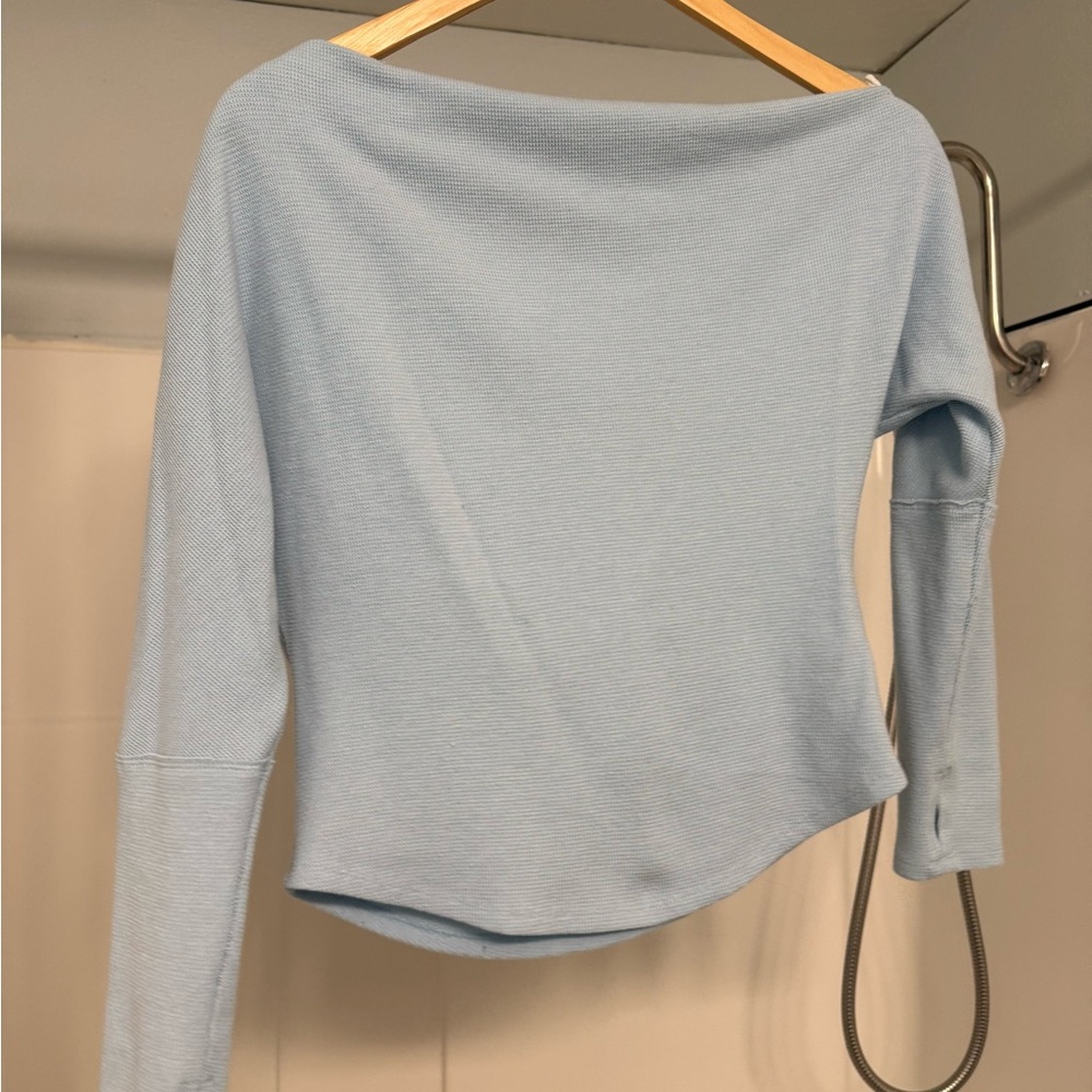 Light Blue Off-Shoulder Top